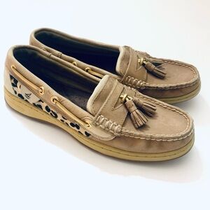 SPERRY Angelfish Leopard Jacquard Slip-On Boat Shoe